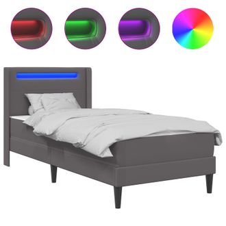 vidaXL Struttura Letto Con Materasso Grigio 80 X 200 Cm Similpelle Vidaxl