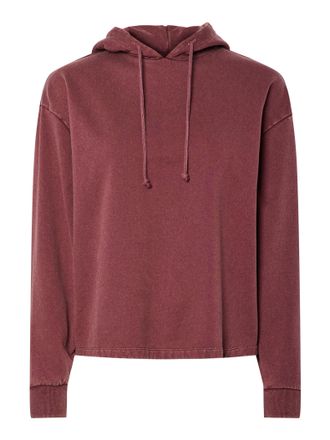 Pieces Kapuzensweatshirt PIECES PCCHILLI LS WASHED SWEAT HOODIE NOOS BC, Damen, Gr. L, tawny port detail:washed, Sweatware, Obermaterial: 50% Baumwolle, 50% 