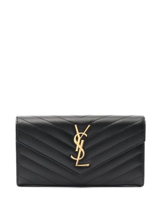 Saint Laurent 2020s monogram leather wallet - Black
