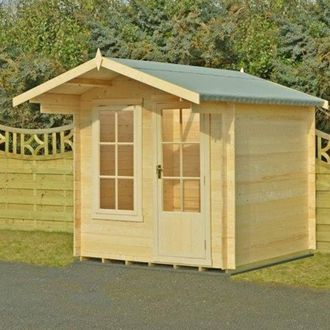 Shires Crinan Log Cabin Home Office Garden Room Approx 7 x 7 Feet in Brown
