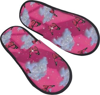 Generic Slippers For Men Sparkling Butterfly Slippers Lightweight Soft WomenS Slipper, For Indoor Outdoor, Home, Travel, M
