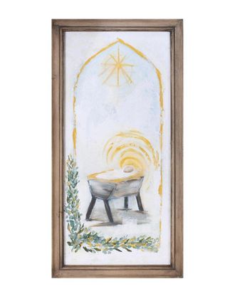 Melrose International Framed Christmas Manger Print