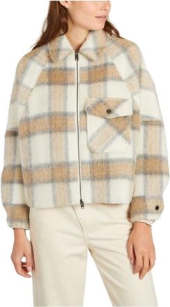 Woolrich Gezellige Tartan Wol Overshirt - Dames - Zomerjassen - Veelkleurig - S - Wol - Jassen