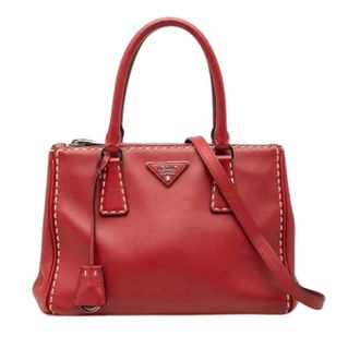 Prada Pre-owned Handbags, female, Red, Size: ONE SIZE Pre-owned The Galleria Double Zip