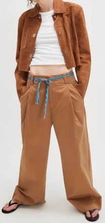 Free People Buckle Back Trouser In Brown Combo