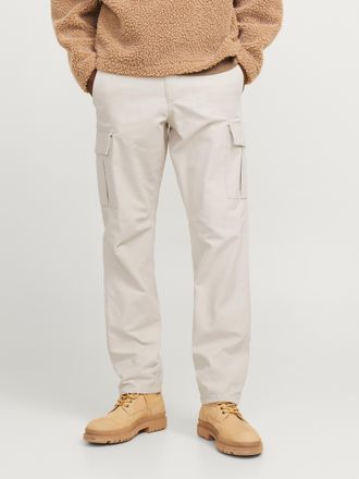Jack & Jones Cargohose JACK & JONES JPSTKANE BARKLEY CARGO PANT NOOS, Damen, Gr. 33, L&auml;nge 34, gelb (moonbeam), Web, Obermaterial: 100% Baumwolle, unifarben, relax