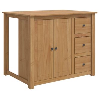 vidaXL Set Isola Da Cucina Panama Cera Di Miele 112 X 77 X 90 Cm Vidaxl