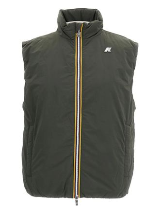 K-Way logo-patch gilet - men - Polyester/Recycled Nylon - S - Green