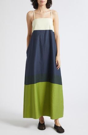 Marimekko Symmetria Hennika Colorblock Dress in Light Yellow Dark Blue Green at Nordstrom, Size 40
