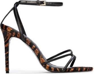 Black Suede Studio Miley 100 Sandal in Brown Zebra Pony Hair at Nordstrom, Size 37