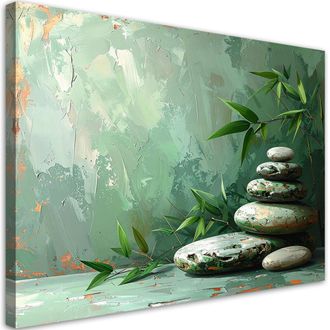 Feeby Impresi&oacute;n De Imagen, Piedras Zen Hojas Pintura Imitaci&oacute;n, 120x80