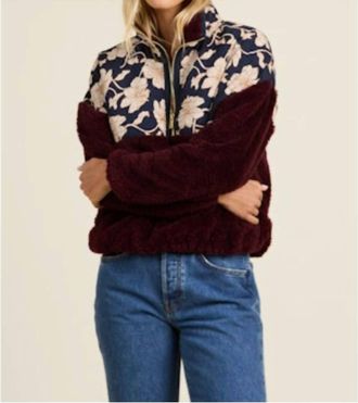 Trovata Casey Floral Pullover In Viola Nocturne