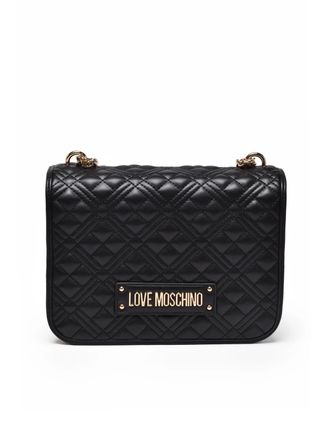 Love Moschino Black Quilted Compartmentalized Polyurethane Shoulder Bag