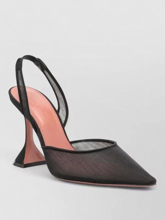 Amina Muaddi slingback pumps mesh pointed toe heel