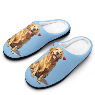 Generic I Love Labrador Retriever Dog Womens Slippers Warm House Slippers Indoor House Shoes with Anti-Skid Rubber Sole