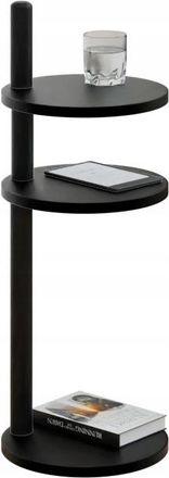 OEM Mesa Auxiliar Redonda Tipo Loft De 3 Niveles, 30x30x97 Cm, Metal Negro