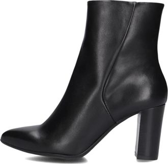 Stefano Lauran Zwarte enkellaarsjes voor herfst/winter - Dames - Laarzen met Hak - Zwart - 38 EU - Wol - Schoenen
