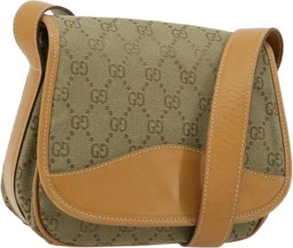 Gucci Pre-owned Cross Body Bags, female, Beige, Size: ONE SIZE Pre-owned Vintage GG Canvas Shoulder Bag