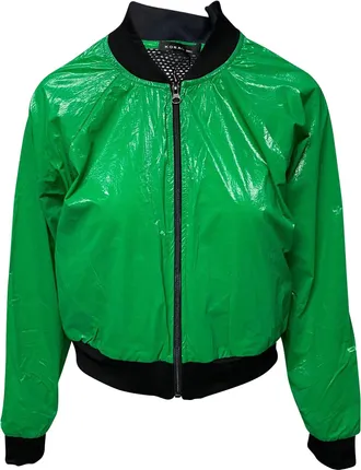Koral Koral Zip Up Jacket with Mesh Details in Green Polyester