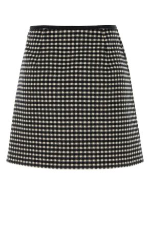 Valentino Garavani Womens Embroidered Flannel Mini Skirt Avorionero Gonne