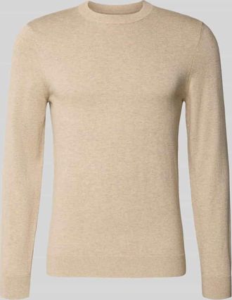 Mc Neal Strickpullover aus Baumwoll-Kaschmir-Mix mit Rundhalsausschnitt in Mud Melange, Größe XXXL