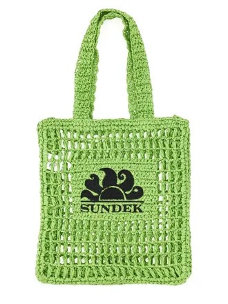 Sundek Womens Logo Handle Bag Green Paper Shoulder