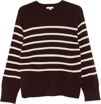 Yerse striped round-neck sweater - Brown