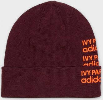 adidas Womens Adidas Ivy Park Logo Beanie Maroon/Solar Orange - Red - Size: OS