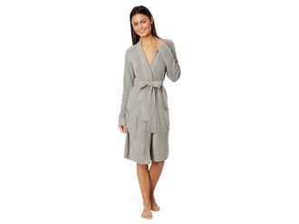 Barefoot Dreams CozyChic(r) Lite Ribbed Robe Womens Robe Dove Gray : LG/XL (Womens 10-14), Nylon/Rayon