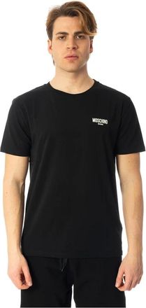 Moschino T-shirt met logo - Heren - Tops - Zwart - Maat: M Zijde