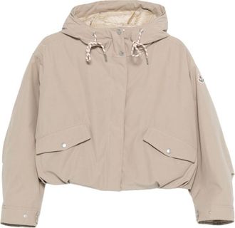 Moncler Beige Waterproof Jacket With Hood