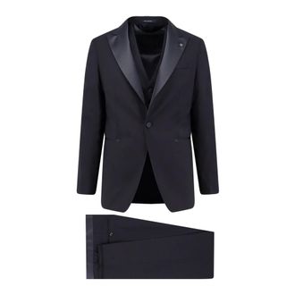 Tagliatore Single Breasted Suits, male, Blue, Size: 2XL Single-breasted Suit Set