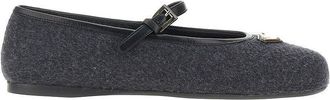 Prada Wool ballerinas with triangle logo Woman 36