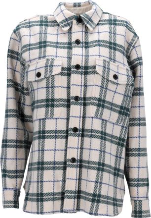 Isabel Marant Etoile Faxon Plaid Button-Down Jacket in Multicolor Wool