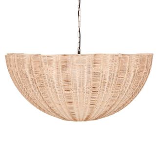 Maisons du monde L&aacute;mpara de techo plisada en rat&aacute;n trenzado