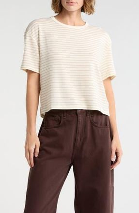 Rag & Bone Lea Stripe Boxy Short Sleeve T-Shirt in Sandstorm at Nordstrom Rack, Size X-Small
