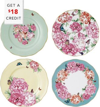 Royal Albert Miranda Kerr For Royal Albert Set Of Four 8In Patterned Vintage Plates With $18 Credit