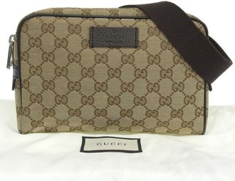 Gucci Beige Canvas Pouch Sling Bag (Pre-Owned)