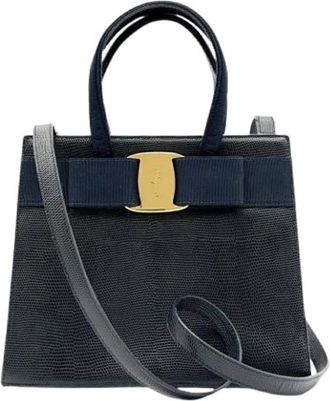 Ferragamo Pre-owned Handbag - Dames - Vintage Handtas - Zwart - ONE Size - Leer - Vintage