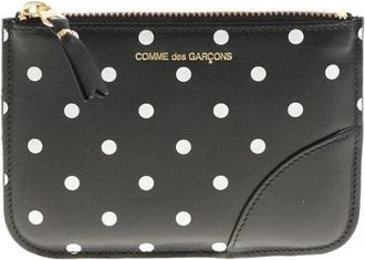 Comme Des Gar&ccedil;ons Small Pouch Polka Dot - Dames - Clutches - Zwart - ONE Size - Leer - Tassen