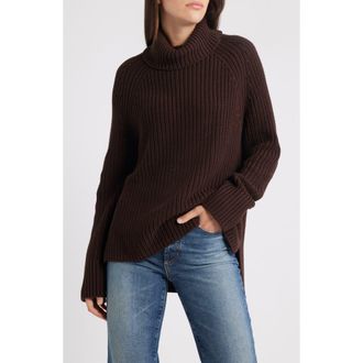525 america Stella Cotton Turtleneck Sweater in Coffee Bean at Nordstrom, Size Small