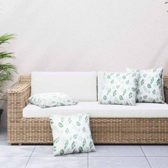 vidaXL vidaXL Cuscini Scatter Foglia 4 pcs Motivo Foglia 60 x 60 cm