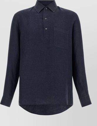 Ermenegildo Zegna lino oasis button down collar shirt
