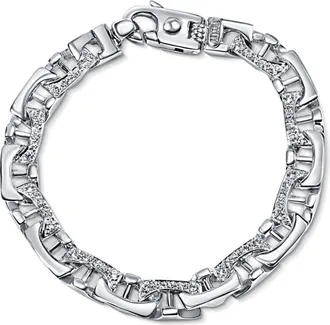 Pompeii3 Mens 14k Gold (44gram) or Platinum (71gram) 8.5mm Diamond Bracelet 8.5