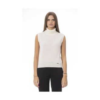 Baldinini Truien & Vesten, Dames, Wit, M, Wol, Trend Turtleneck Vest