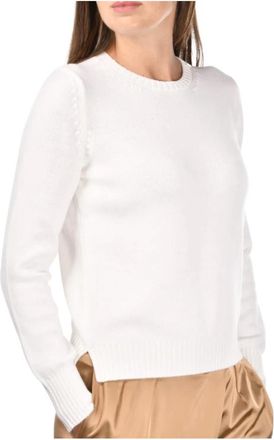 Gran Sasso Stijlvolle Ketting - Dames - Ronde hals truien - Wit - 2XS - Truien & Vesten