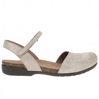 Dansko Womens Rowan Sandal In Beige Sparkle Suede