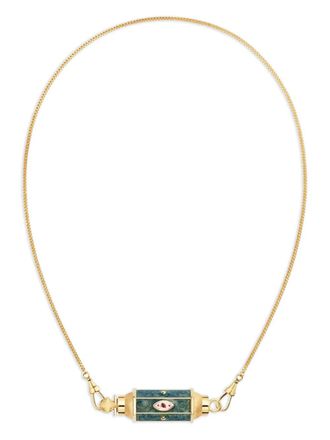 Marie Lichtenberg green evil eye necklace - Oro