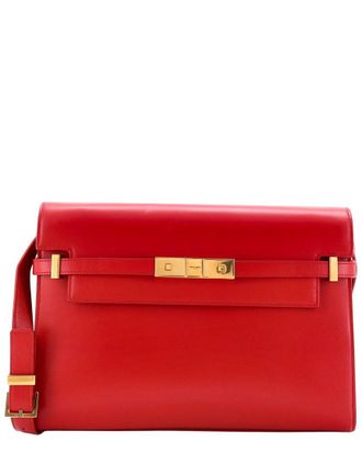 Saint Laurent Red Leather Manhattan Shoulder Bag Medium (Authentic Pre-Loved)