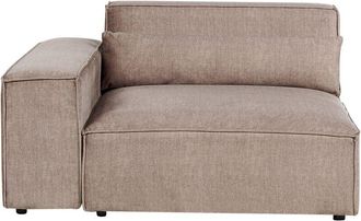 Beliani Beliani - Modern Right Corner Section 1-Seat Sofa Module Fabric Upholstery Brown Hellnar